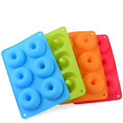 6-Hole Non-Stick Silicone Donut Mold for Baking Pastry