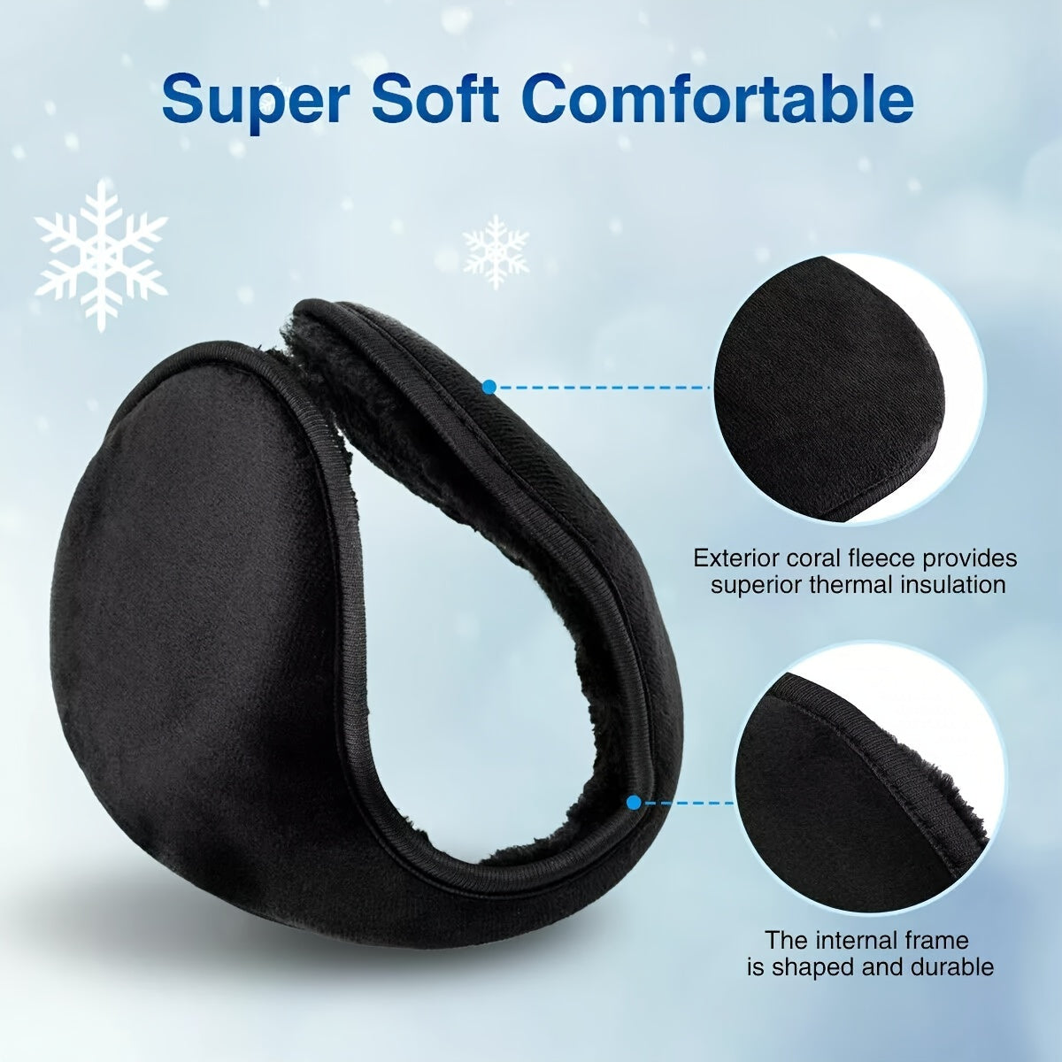 200PCS Winter Windproof Ear Muffs Fleece Ear Warmers Behind The Head Band