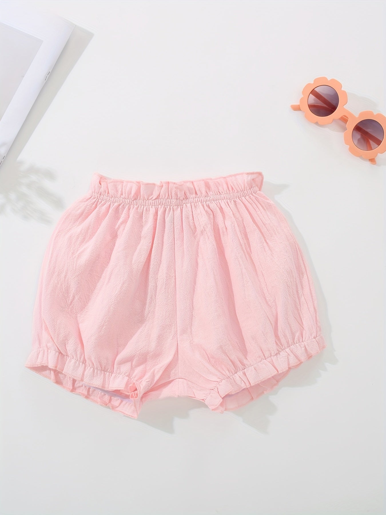 Toddler Girls Cotton Ruffle Trim Shorts Kids Summer Clothes
