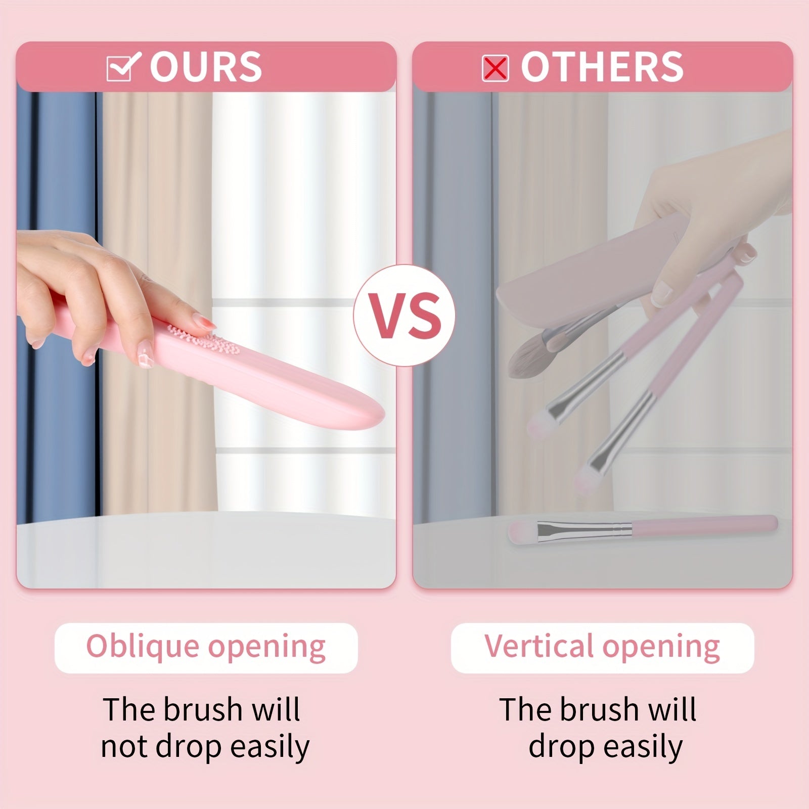 Silicone Travel Makeup Brush Holder and Small Bag