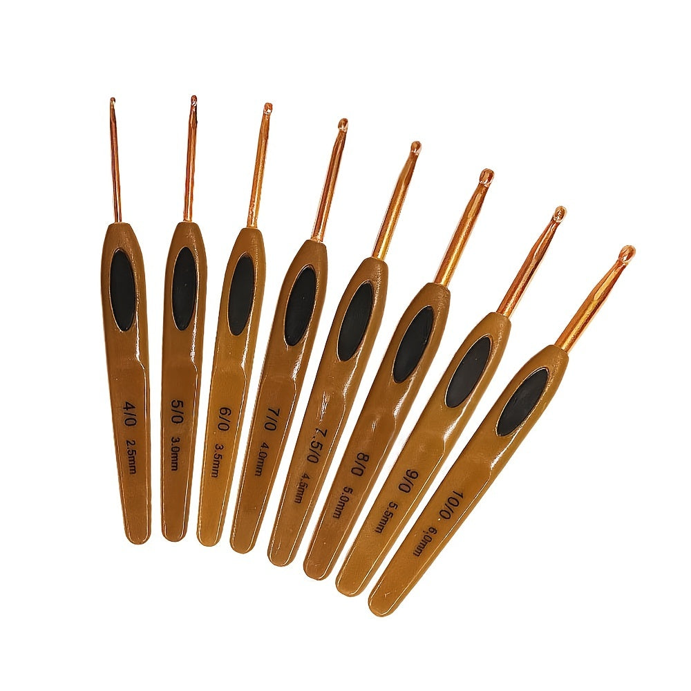 8pcs Knitting Tool Plastic Handle Sweater Needle Crochet Set