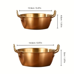 2pcs Stainless Steel Bowl Household Snack Bowl With Handle Reusable