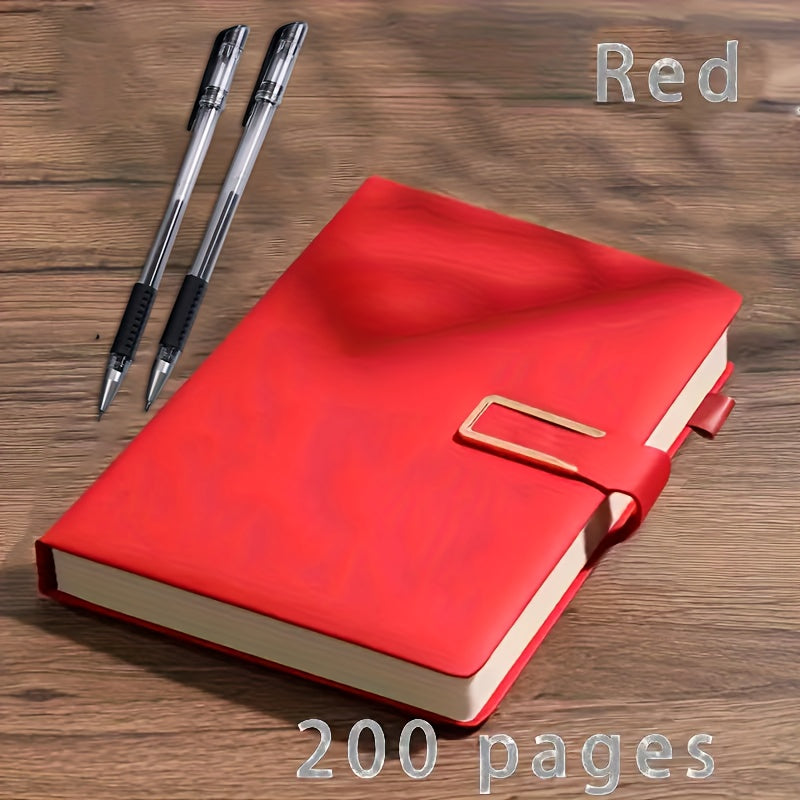 Personalized A5 Faux Leather Notebook with Pens & Bookmark
