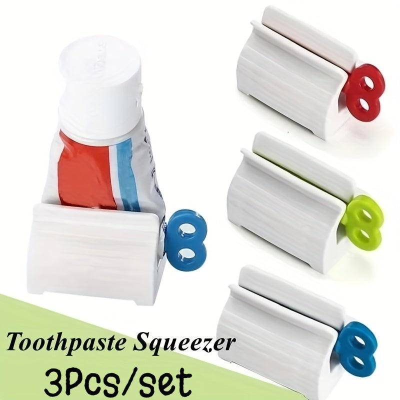 3pcs Rolling Tube Toothpaste Squeezer & Holder