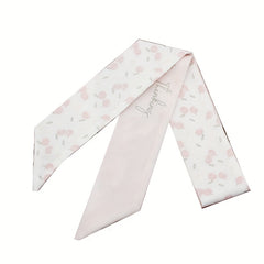 2pcs Pink Skinny Scarf Long Ribbon Neckerchief Twilly Scarf for Women