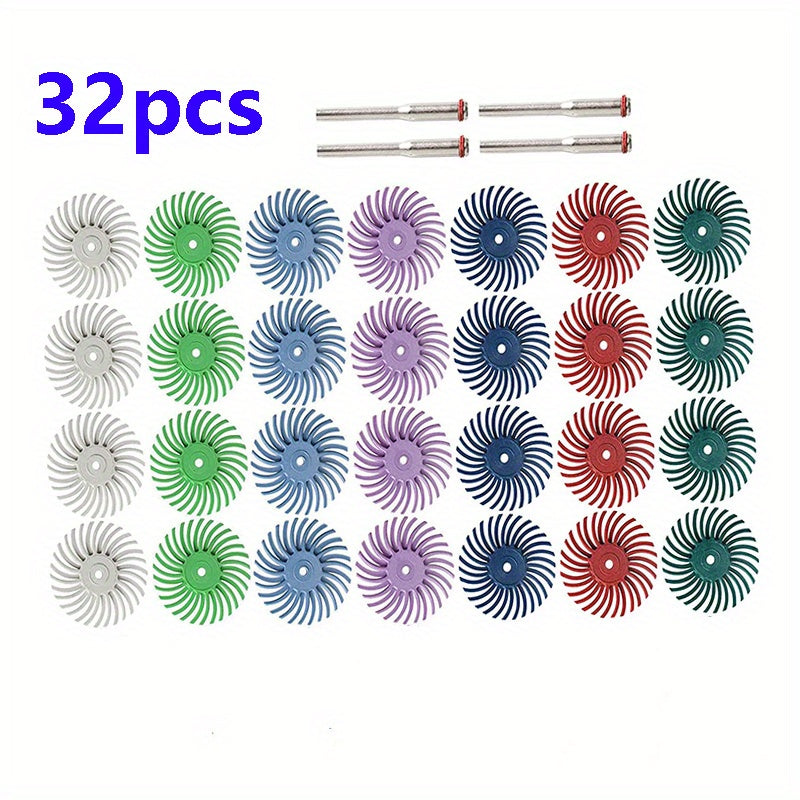1 Inch Bristle Disc Kit 32pcs, Rotary Tools Detail Abrasive Wheel