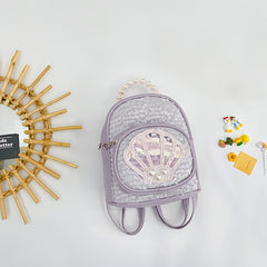 Sequins Backpack for Kids Faux Pearl Handle Bag