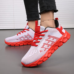 Breathable Flying Woven Running Shoes Wear Resistance Non Slip Sneakers