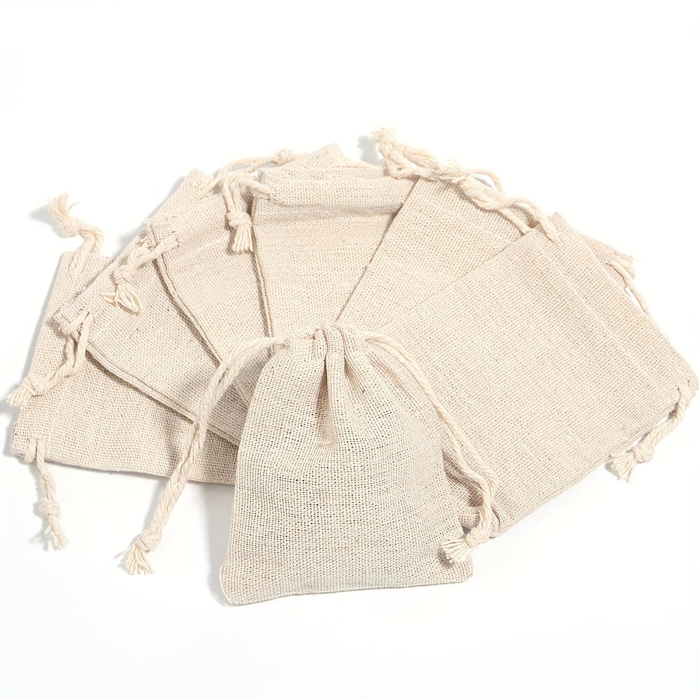 Linen Drawstring Pocket Gift Jewelry Bag Wedding Party Packaging Bag