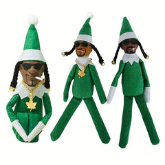 Green Christmas Hat FigureTable Decoration Hip Hop Plush Doll