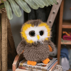 Big Eyed Owl Plush Doll Soft Stuffed Animal with Orange Beak