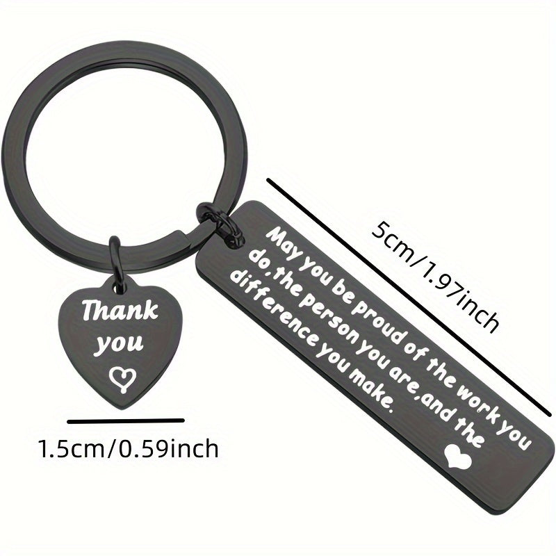 2pcs Heart Pendant Engraved Metal Keychain Graduation