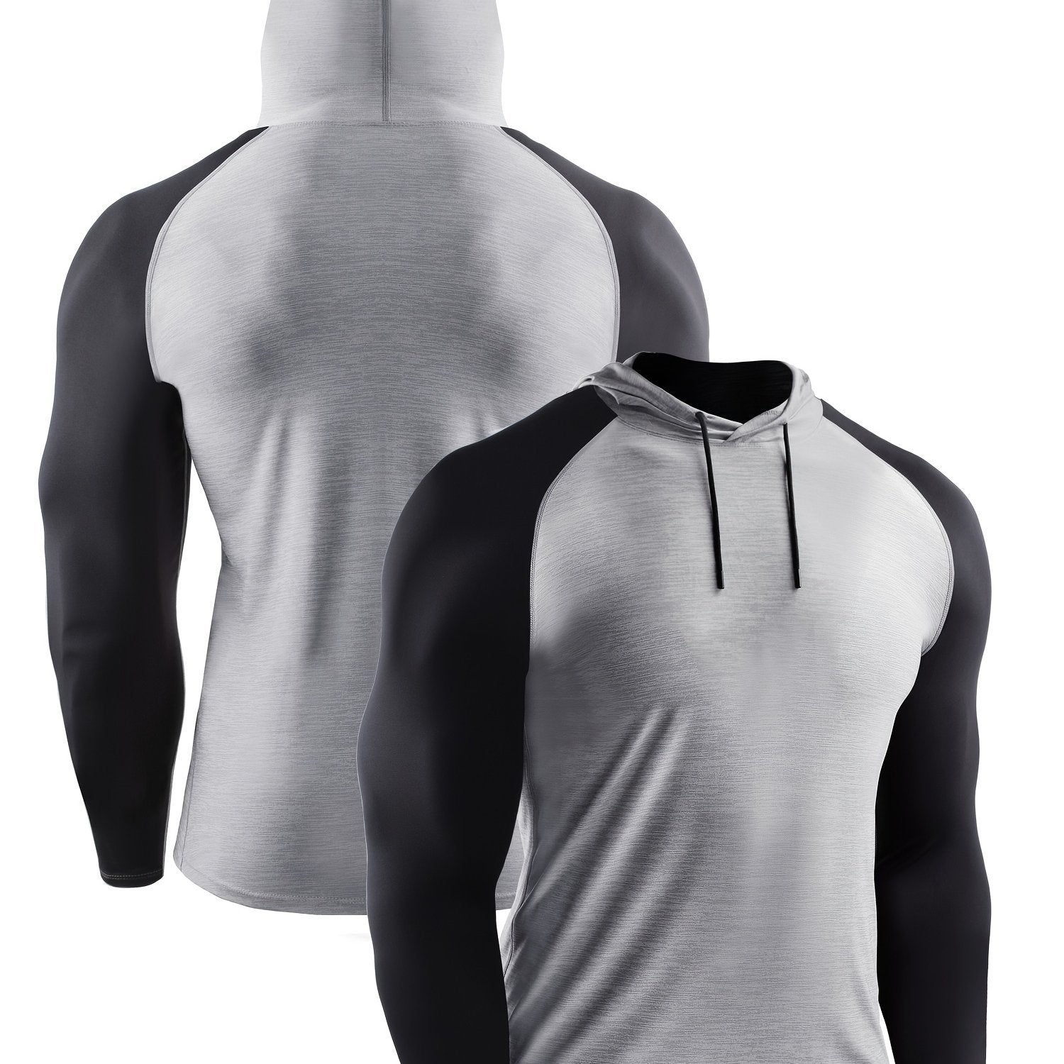Quick Dry Men's Long Sleeve Hoodie for Fitness Run