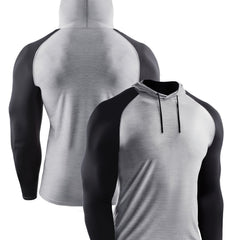 Quick Dry Men's Long Sleeve Hoodie for Fitness Run