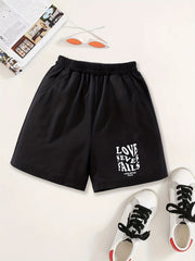Girls Shorts ''Love Never Fail'' Print Casual Sweat Shorts