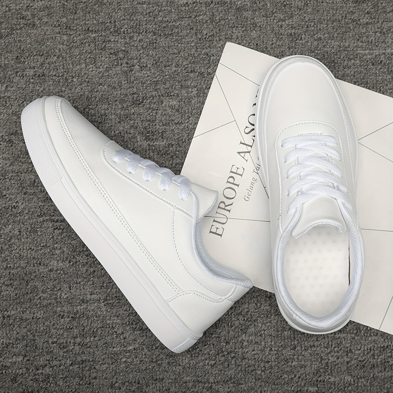 Men's Lace-up Sneakers PU Leather Skate Shoes