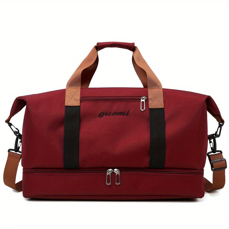 Letter Print Lightweight Travel Duffel Zipper Handbag Father's Gift