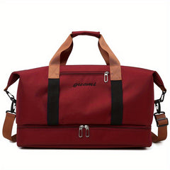 Letter Print Lightweight Travel Duffel Zipper Handbag Father's Gift