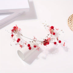 Faux Pearl Tassel Headband Chinese Bridal Headwear
