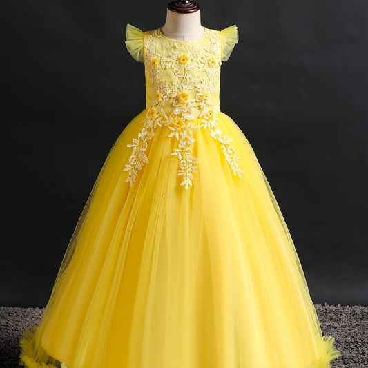 Girls Formal Maxi Dress Wedding Pageant Party Princess Communion