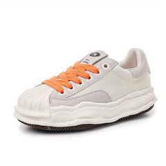 Women's Thick Bottom Skate Shoes Comfortable And Breathable Lace Up Sport Shoes