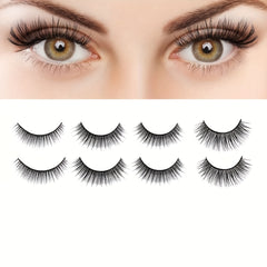 Self Adhesive Eyelashes 4 Pairs Natural Look Waterproof Reusable Lashes