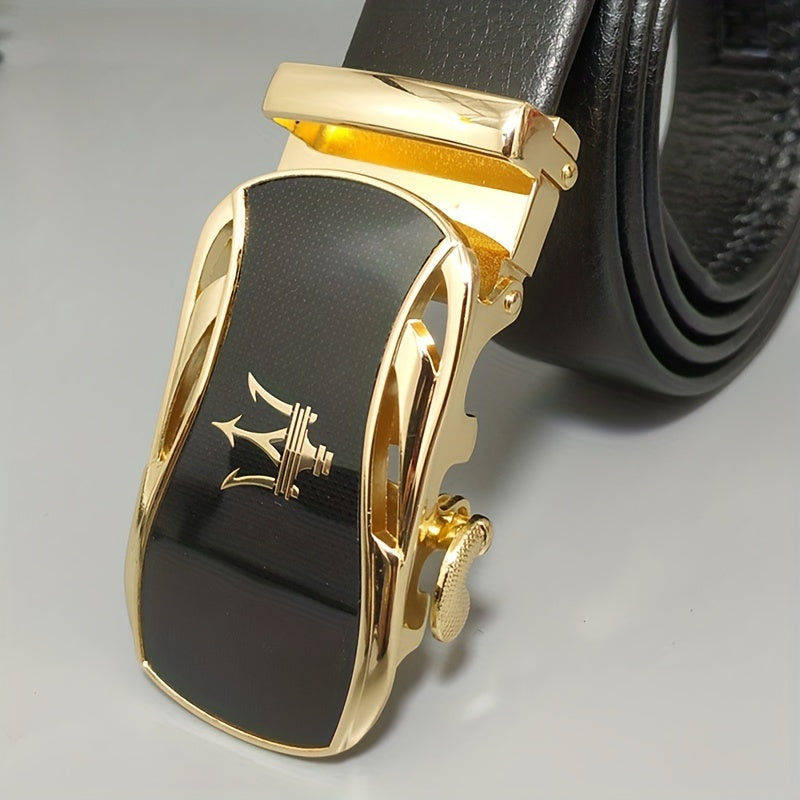Men's Leather Belt Automatic Buckle Waistband Business Party