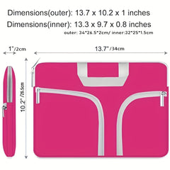 Solid Laptop Bag with Zipper Case Document File Holder Lightweight Briefcase