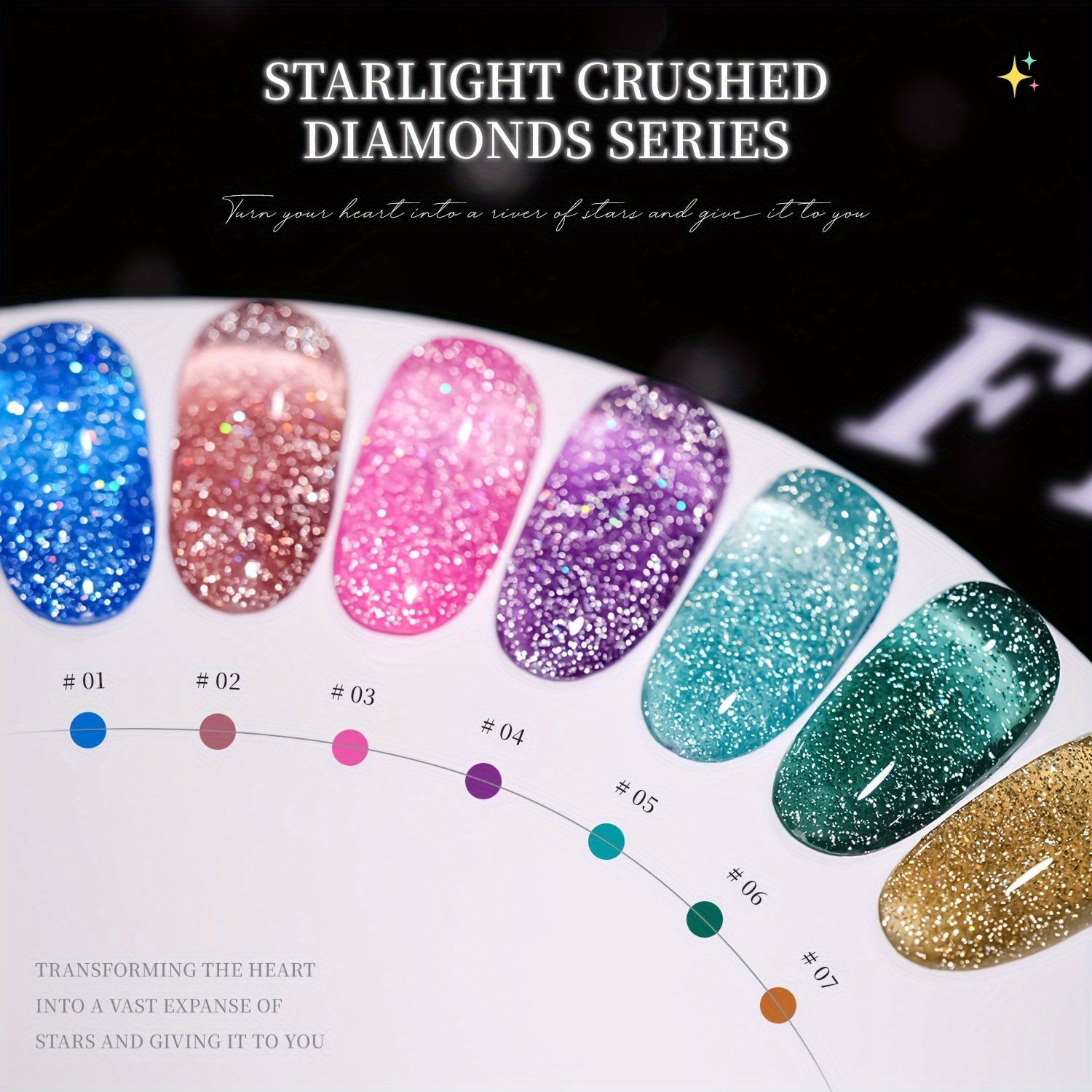 Sparkling Holographic Gel Nail Polish 10ml Reflective Diamond Shine Soak Off UV