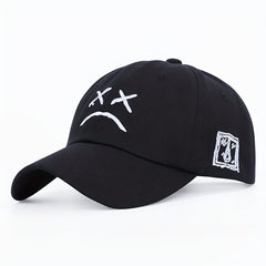Crying Face Embroidery Baseball Cap Hip Hop Unisex Couple Sun Hats Adjustable