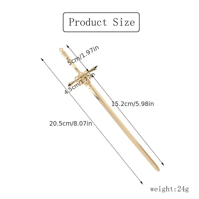 Sword Hair Pin Vintage Alloy Headwear Non Slip Hair Accessory