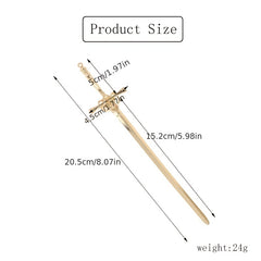 Sword Hair Pin Vintage Alloy Headwear Non Slip Hair Accessory