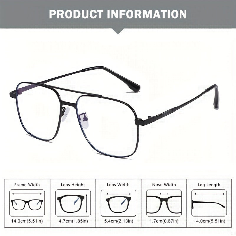 Retro Double Beam Men's Anti Light Business Glasses