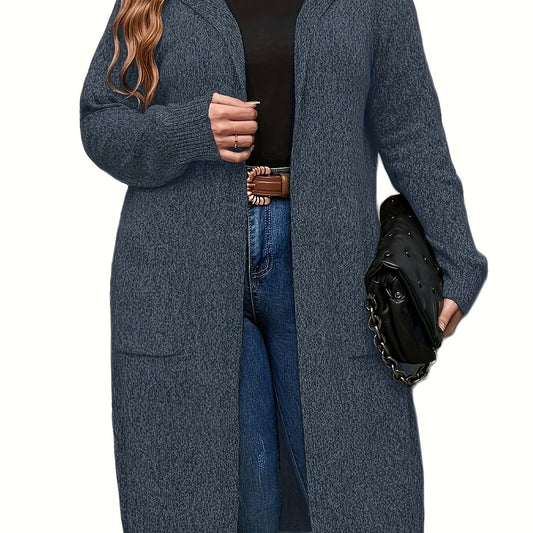  Long Sleeve Hooded Sweater Cardigan