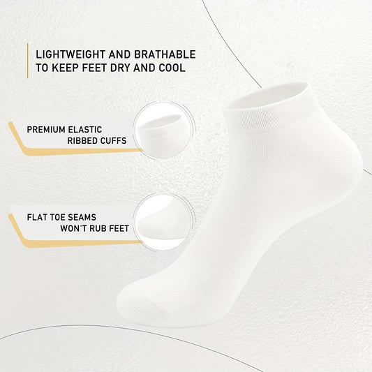 Men's Solid Liner Anklets Socks Soft & Breathable Sweat Absorbent Outdoor Socks