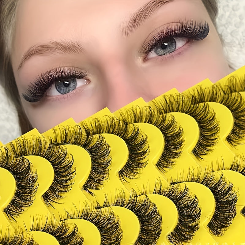 Natural Look Faux Mink Eyelashes 6D Fluffy Peri Cat Eye Lashes Pack