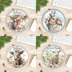 Cow Pattern Round Mouse Pad - Stylish Mousepad for Computer