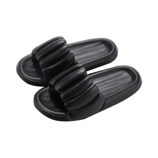 Men's Pumpkin Striped Platform Slides House Slippers