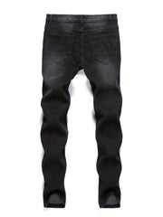 Men's Ripped Distressed Skinny Jeans Stretchy Washed Denim Pants
