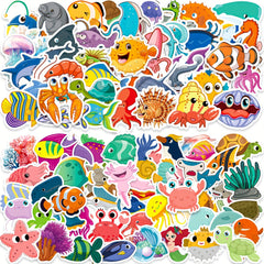 100pcs Marine Life Underwater World Series Cartoon Stickers