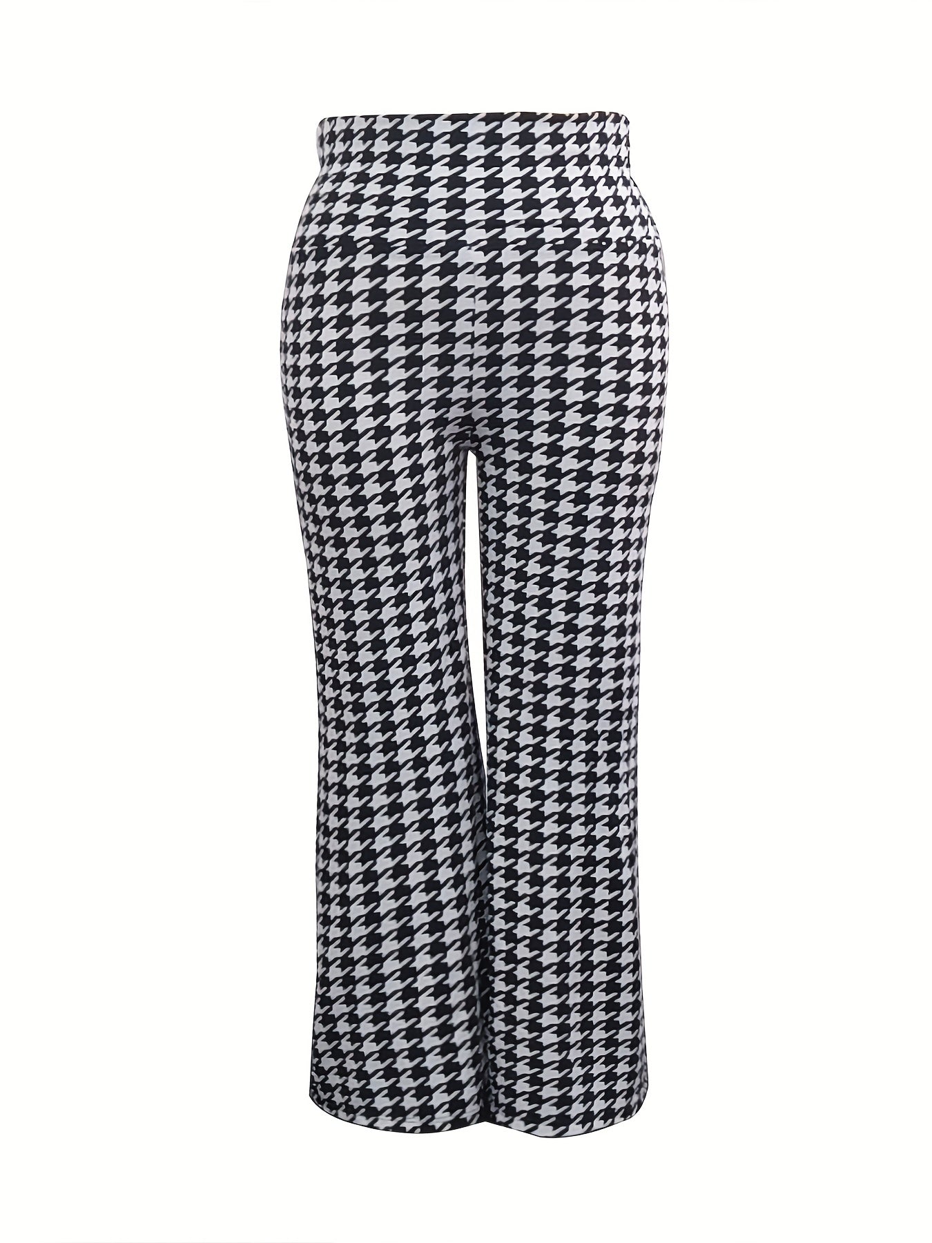  Women's Houndstooth Wide Leg Pants