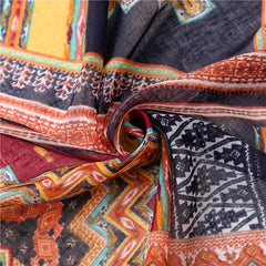 Boho Colorful Fringed Scarf Geometric Printed Sunscreen Shawl