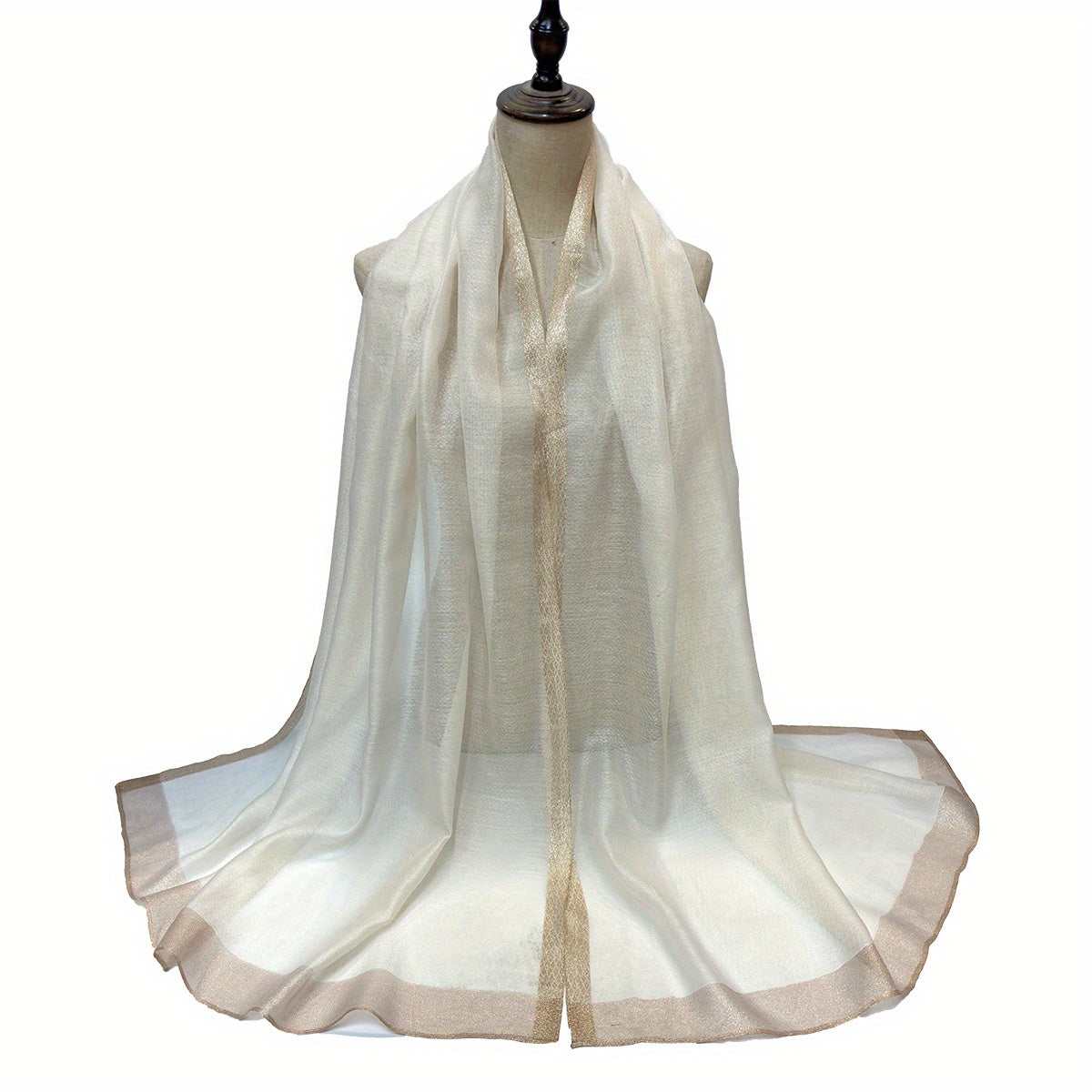 Silk Block Scarf Causal Shawl Thin Breathable Windproof Head Wrap