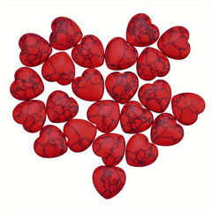 8pcs Red Heart Natural Stones Gravel Crystals Chip Quartz Healing Reiki Decor