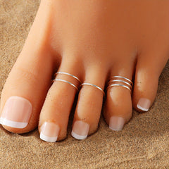 3 Pcs Metal Toe Ring Set for Ladies