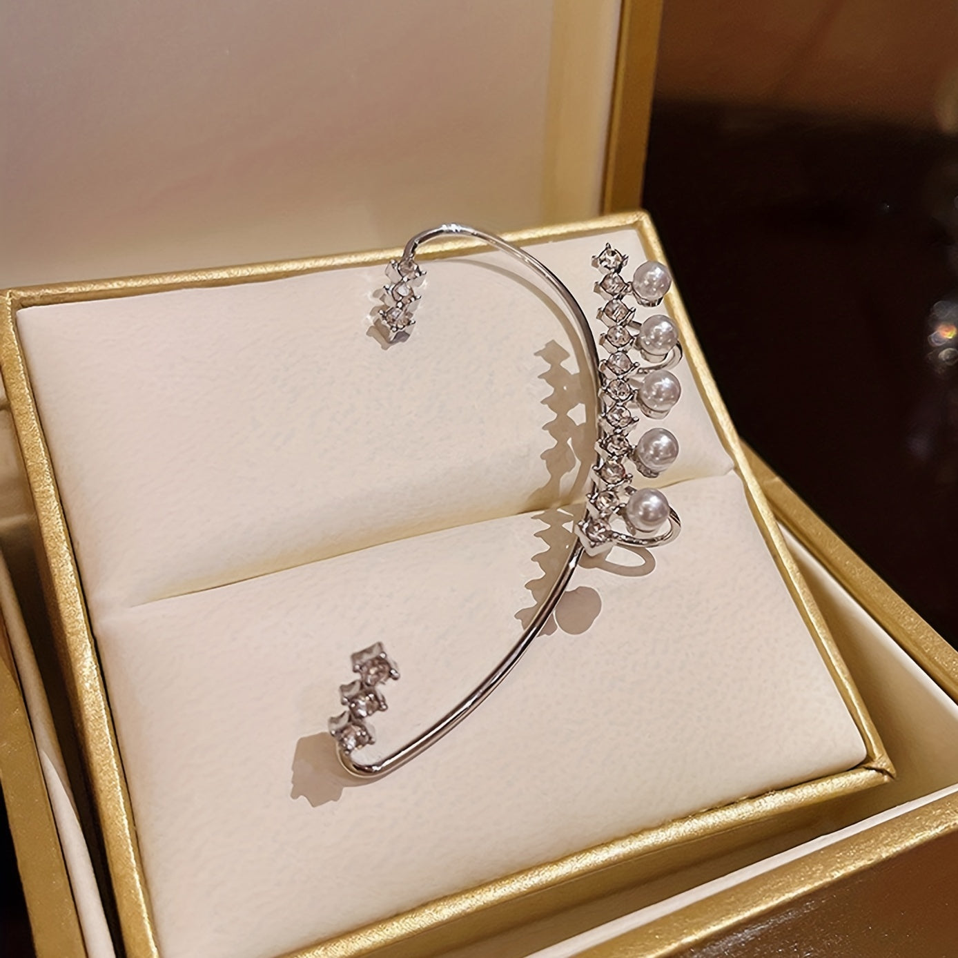 Women's Pearl Rhinestone Ear Accessories - Holiday Gift