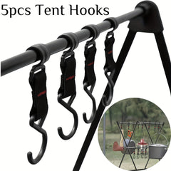 5 pcs Camping Rack Hook for Coats & Tents, High Load Capacity