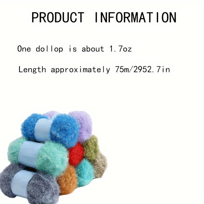 Colorful Glass Silk Wool Thread Hand-knitted Doll DIY Kit