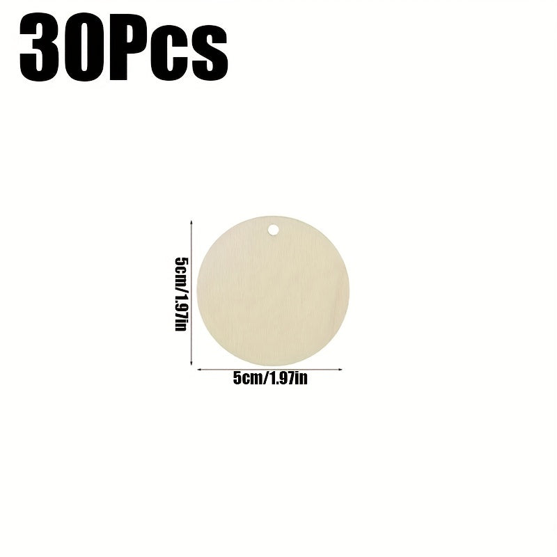 Wooden Circles Round Disc Circle Wooden Blank Pendants DIY Crafts