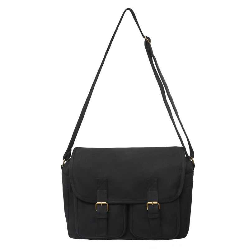 Men's Canvas Casual Messenger Bag Large Capacity Crossbody Bag